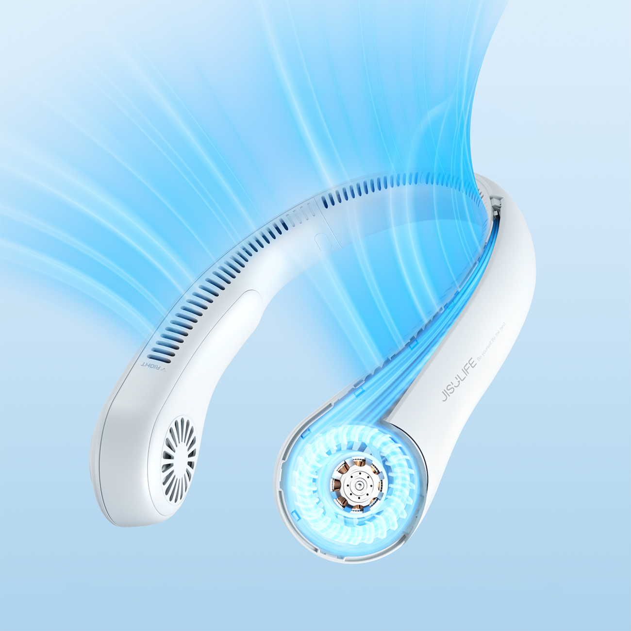 Jisulife Neck Fan 3 4000mAh bærbar nakkeventilator - grå