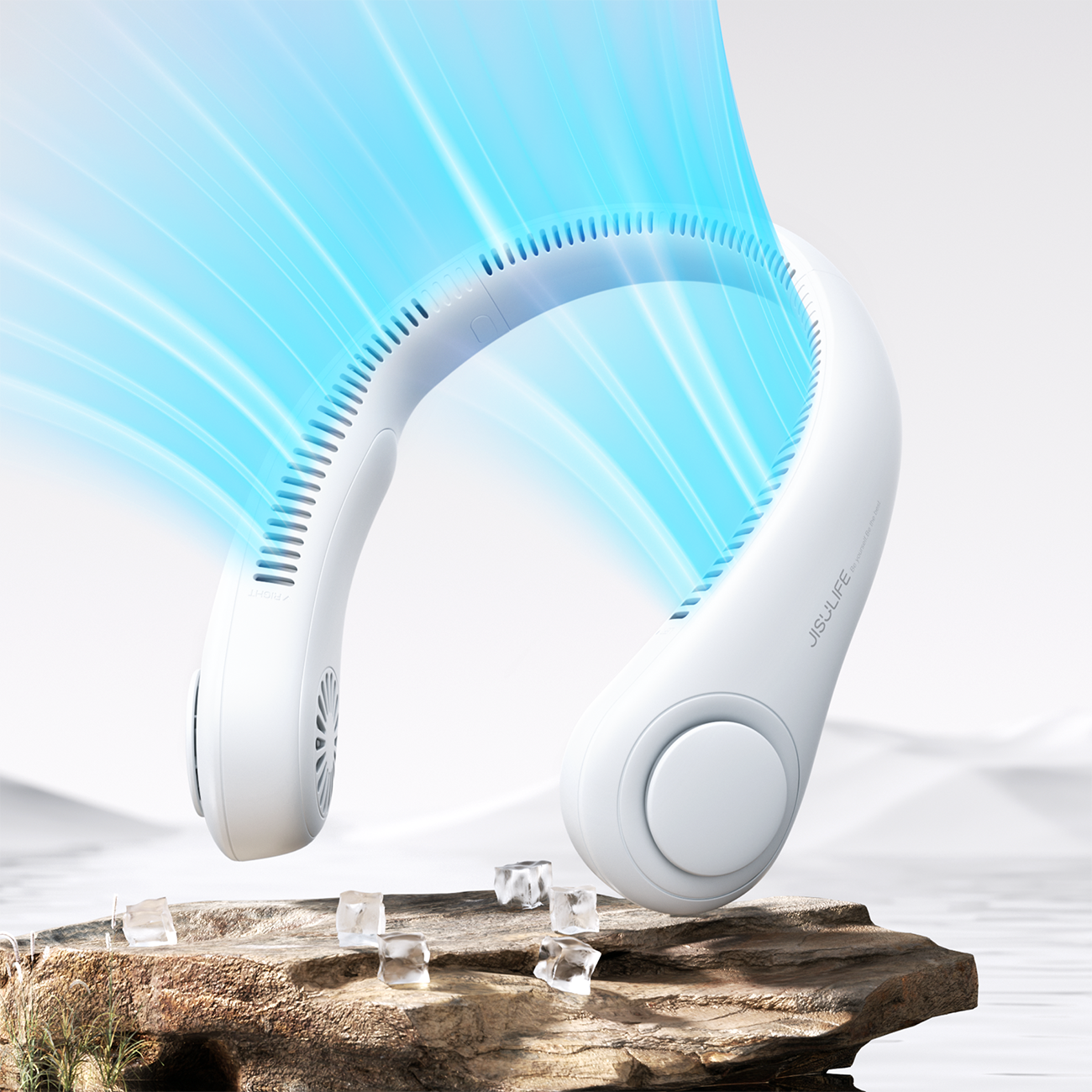 Jisulife Neck Fan 3 4000mAh bærbar nakkeventilator - grå