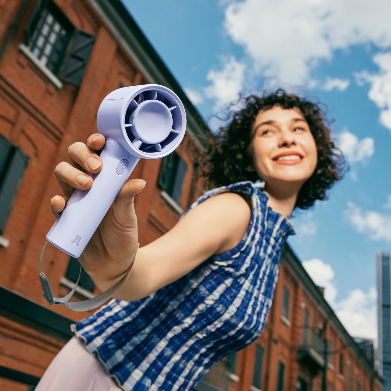 Jisulife håndholdt ventilator 10 4000mAh bærbar USB ventilator - blå