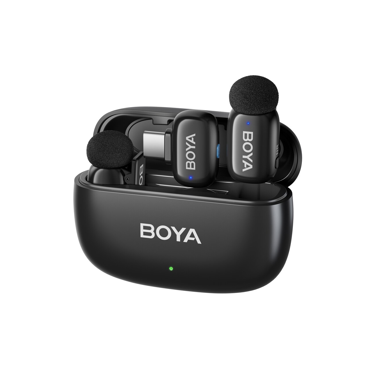 BOYA mini 2-02 trådløse mikrofoner 2,4 GHz USB-C - sort
