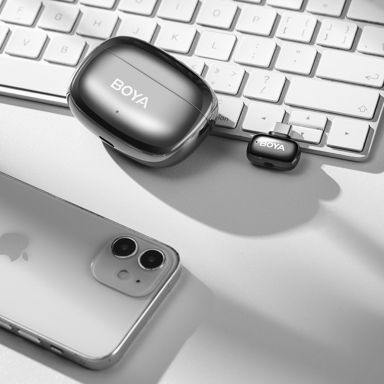 BOYA mini 2-02 trådløse mikrofoner 2,4 GHz USB-C - sort
