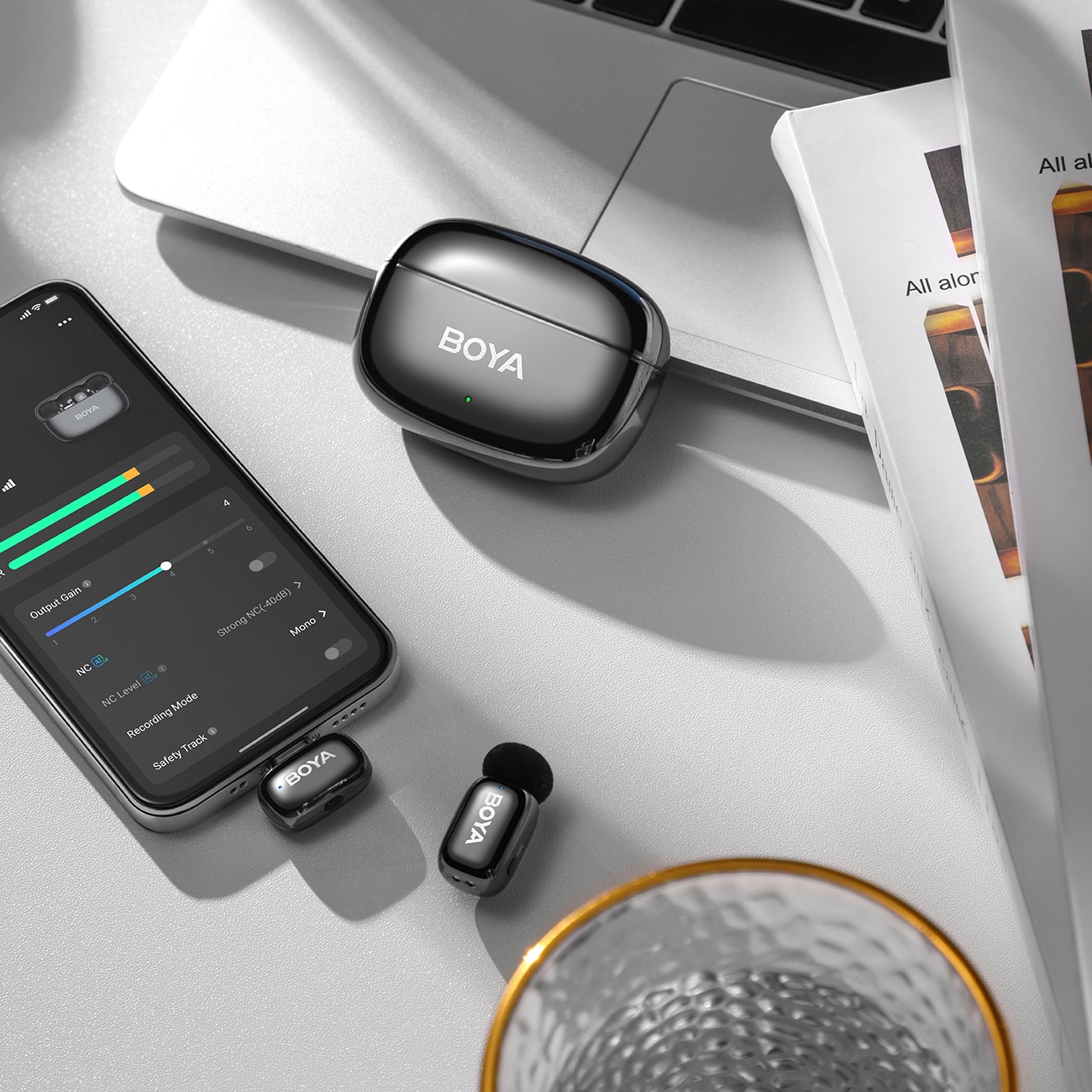BOYA mini 2-02 trådløse mikrofoner 2,4 GHz USB-C - sort