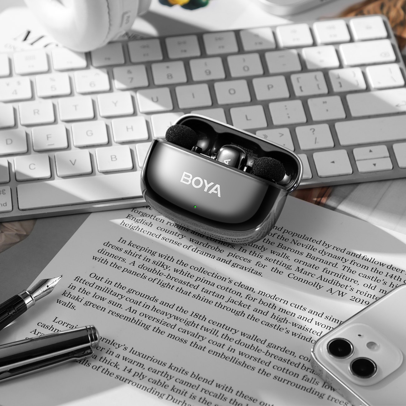 BOYA mini 2-02 trådløse mikrofoner 2,4 GHz USB-C - sort