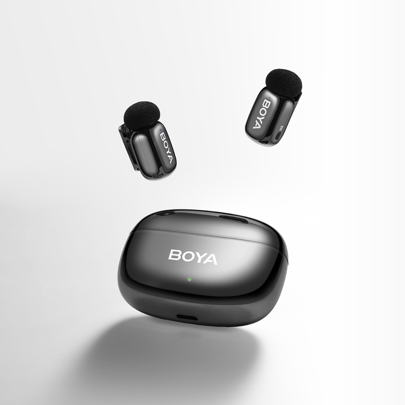 BOYA mini 2-02 trådløse mikrofoner 2,4 GHz USB-C - sort