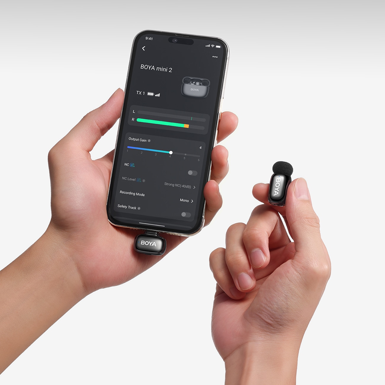 BOYA mini 2-02 trådløse mikrofoner 2,4 GHz USB-C - sort