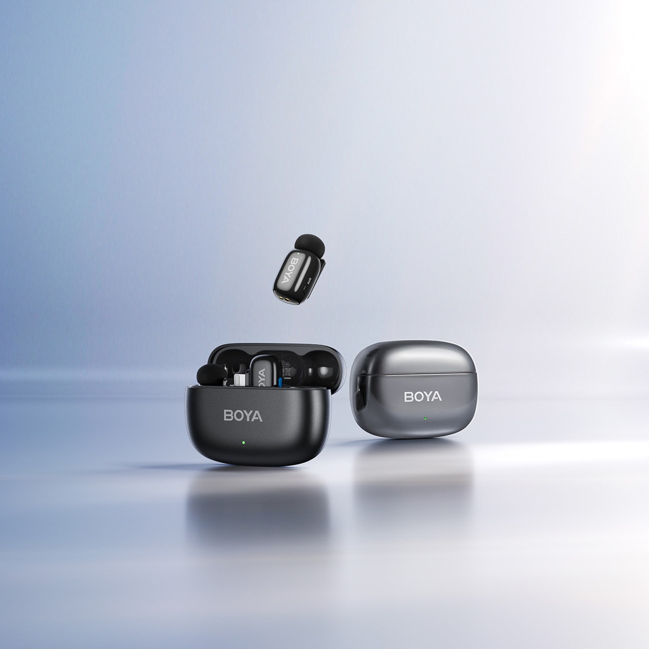 BOYA mini 2-02 trådløse mikrofoner 2,4 GHz USB-C - sort