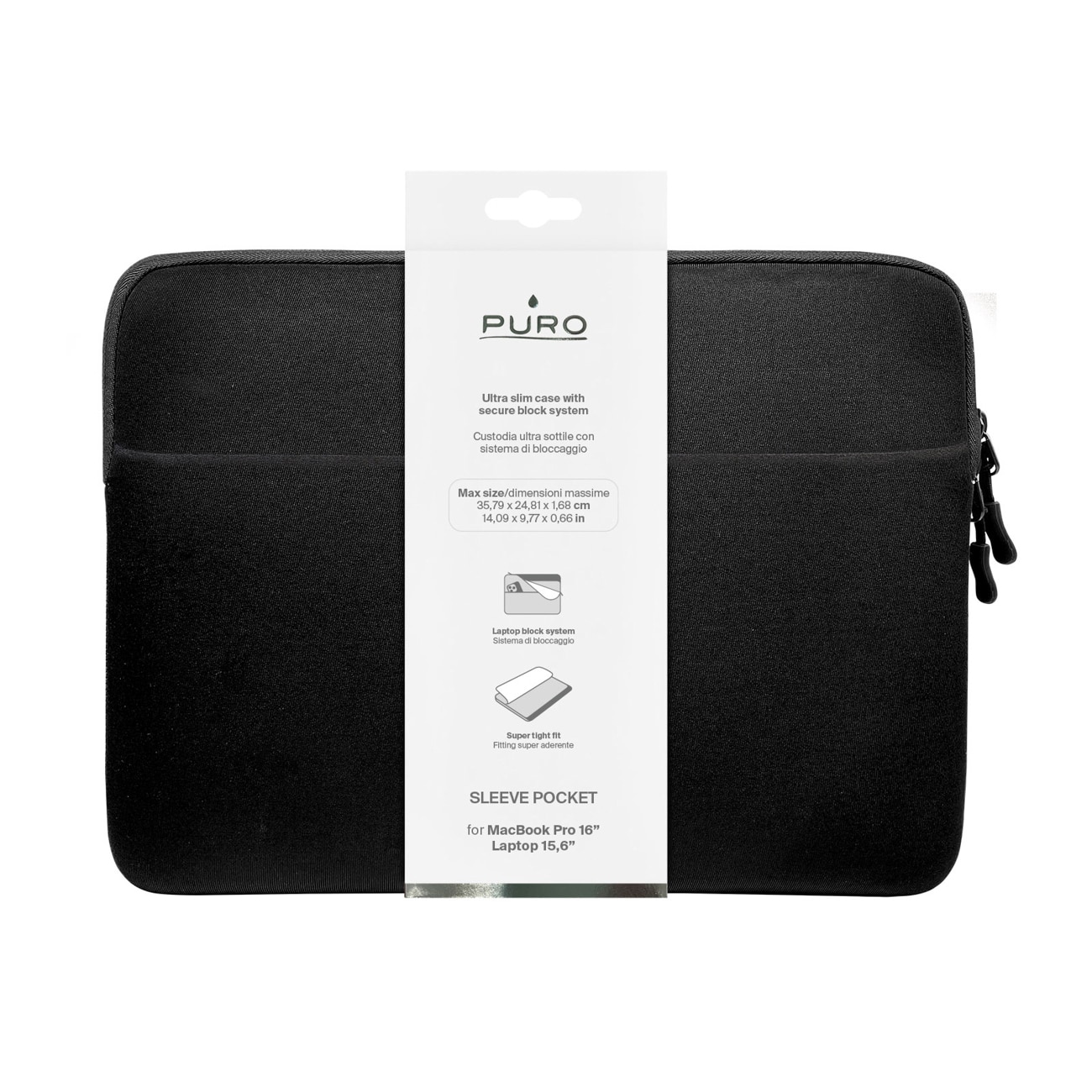 Puro SLIM POCKET Sleeve Bag Neoprena 15-16'' sort