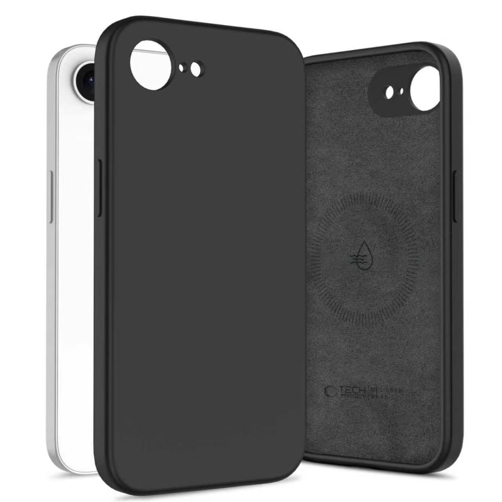 Tech-Protect MagSafe-etui i silikone til iPhone 16e / 17e - Sort
