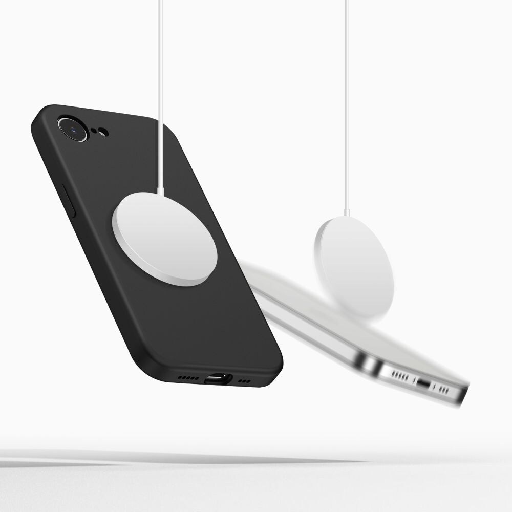 Tech-Protect MagSafe-etui i silikone til iPhone 16e / 17e - Sort
