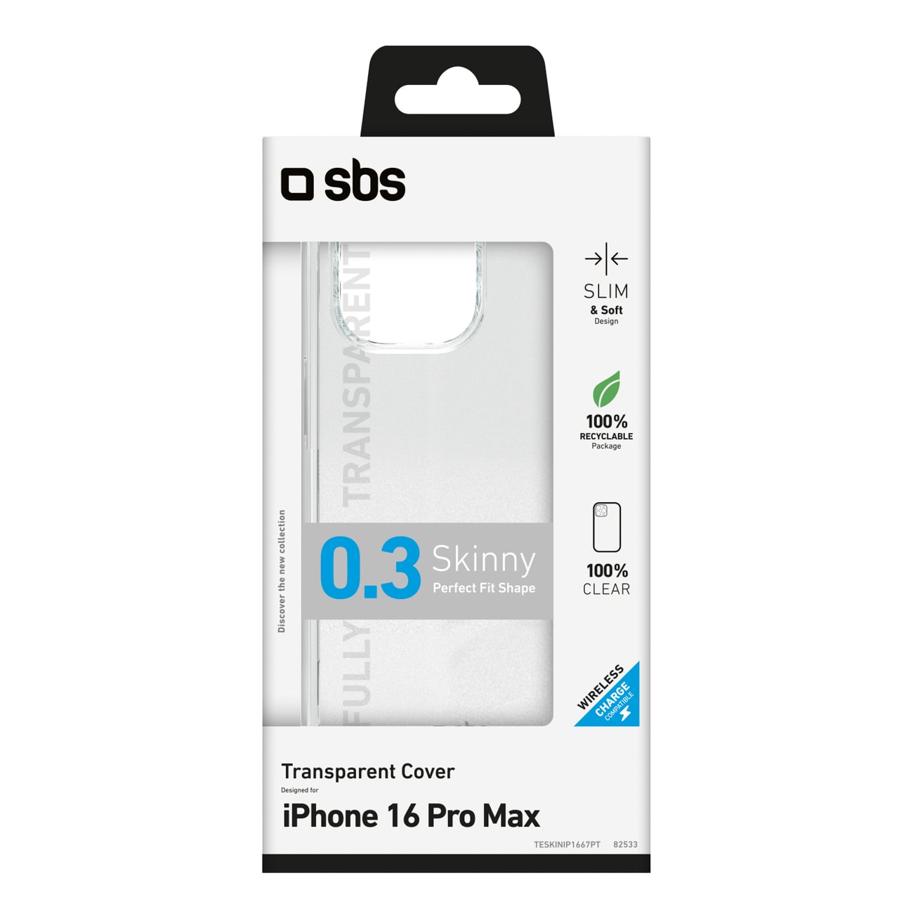 SBS Skinny Cover til iPhone 16 Pro Max - Transparent