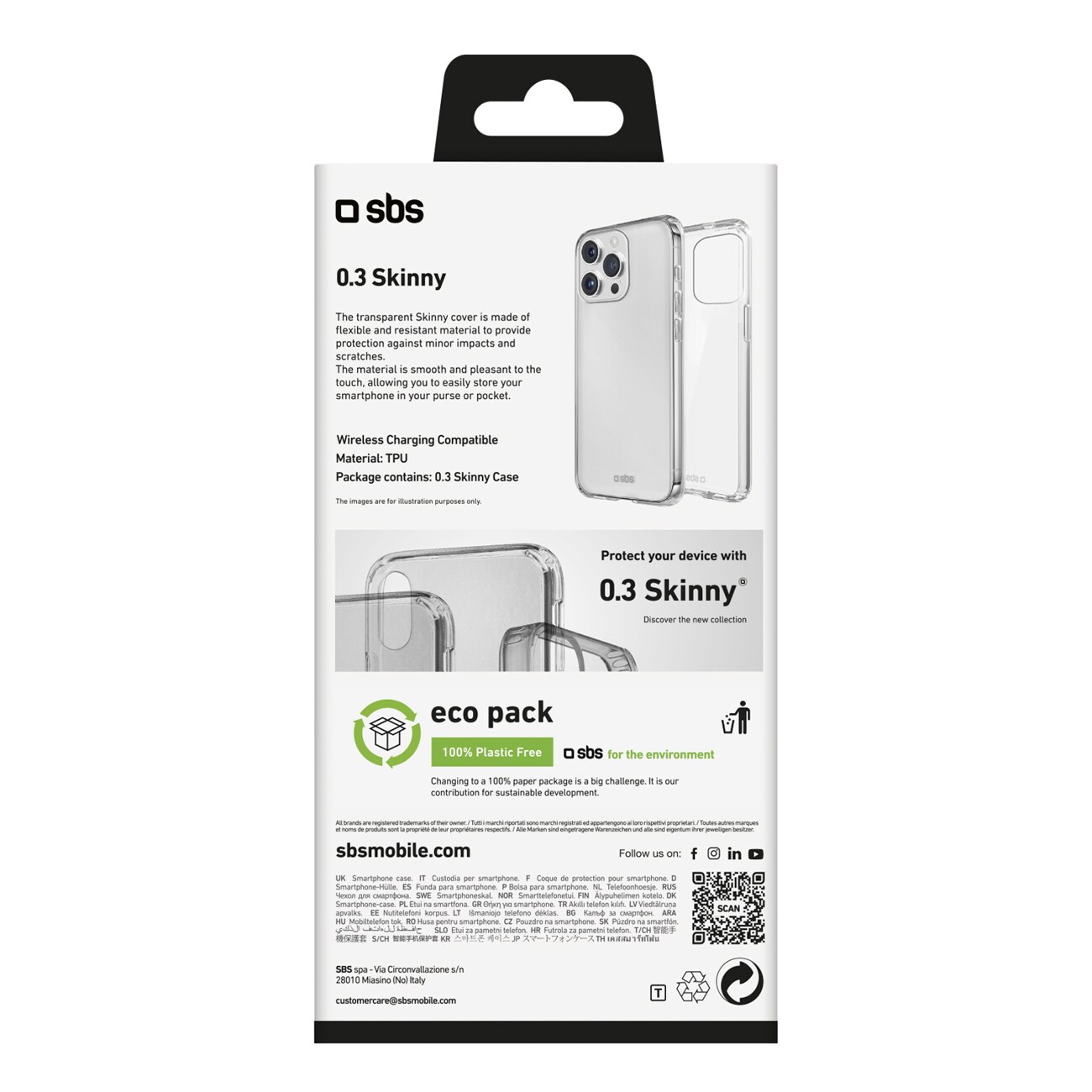 SBS Skinny Cover til iPhone 16 Pro Max - Transparent