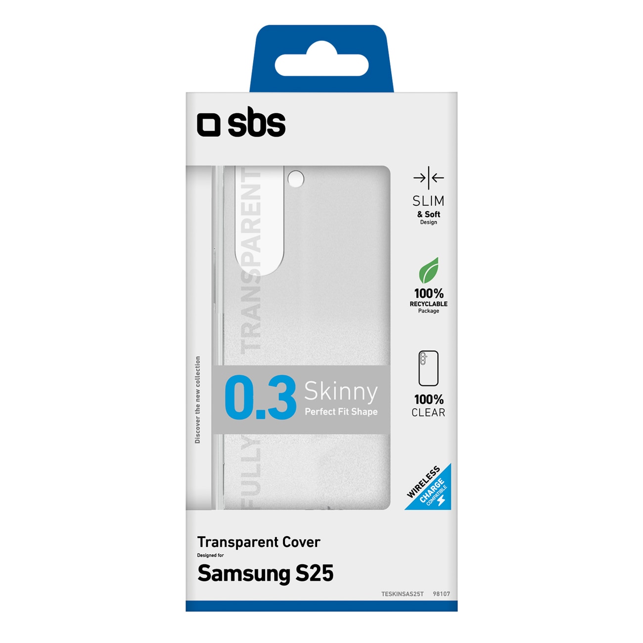 SBS Skinny Cover til Samsung Galaxy S25 - Transparent