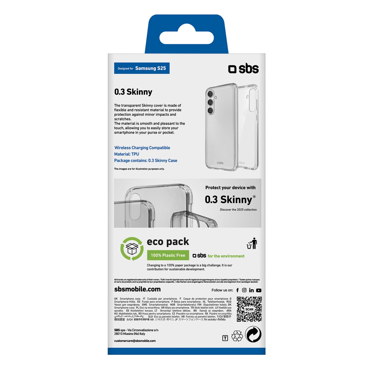 SBS Skinny Cover til Samsung Galaxy S25 - Transparent