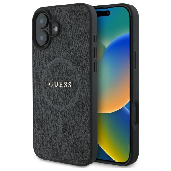 Guess 4G Ring Classic Logo MagSafe-etui til iPhone 16 - sort