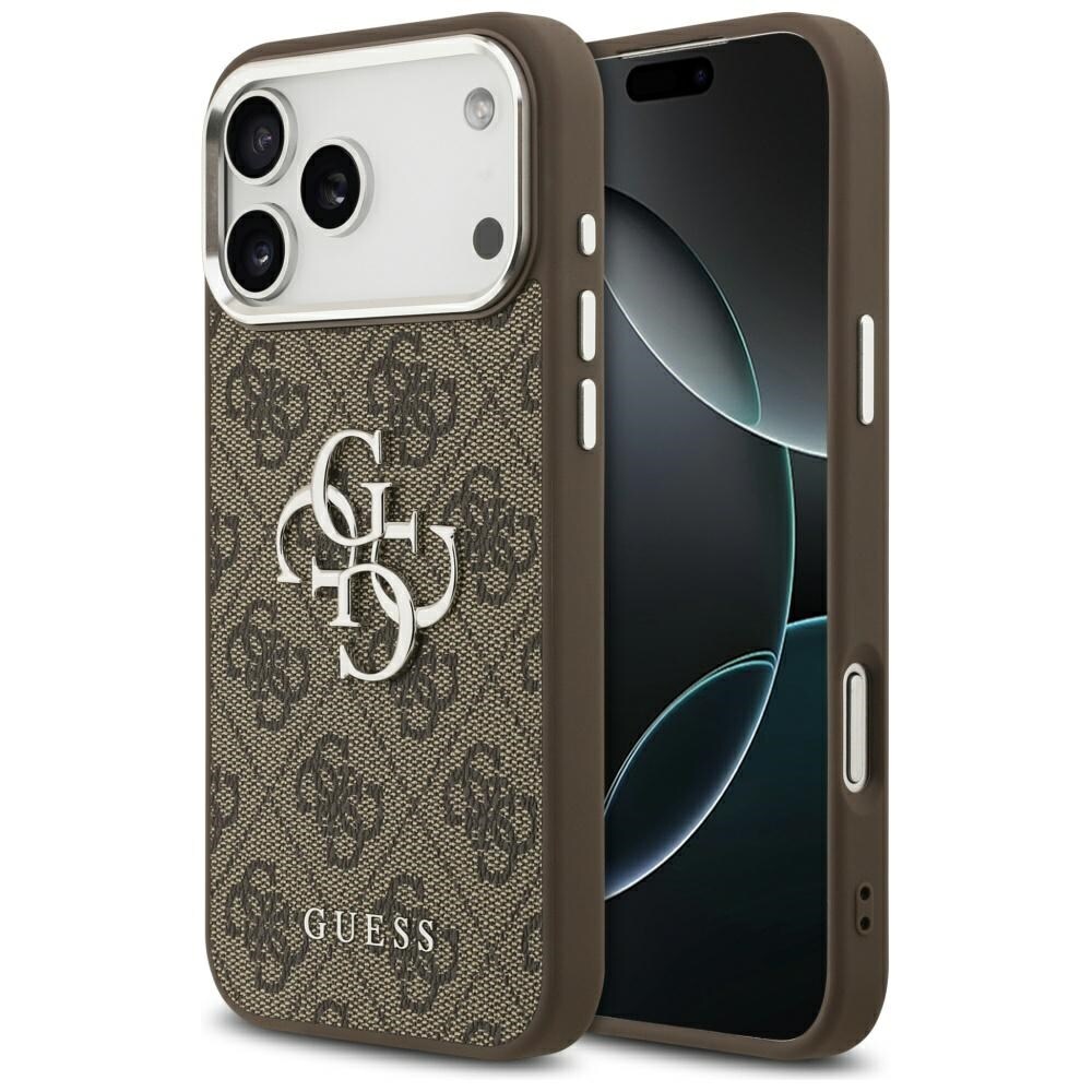 Guess 4G Big 4G Classic logoetui til iPhone 17 Pro Max Brown - Silver