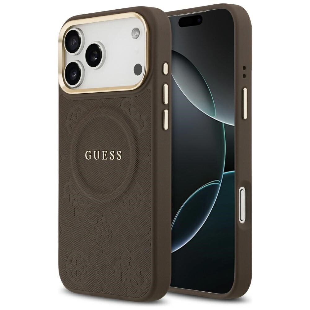 Guess Peony Hot Stamp MagSafe-etui til iPhone 17 Pro Max - Brun