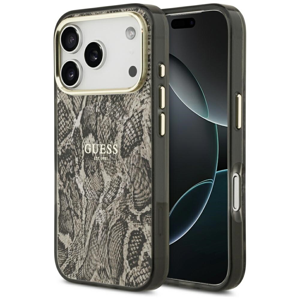 Guess Python Pattern MagSafe-etui til iPhone 17 Pro - Brun