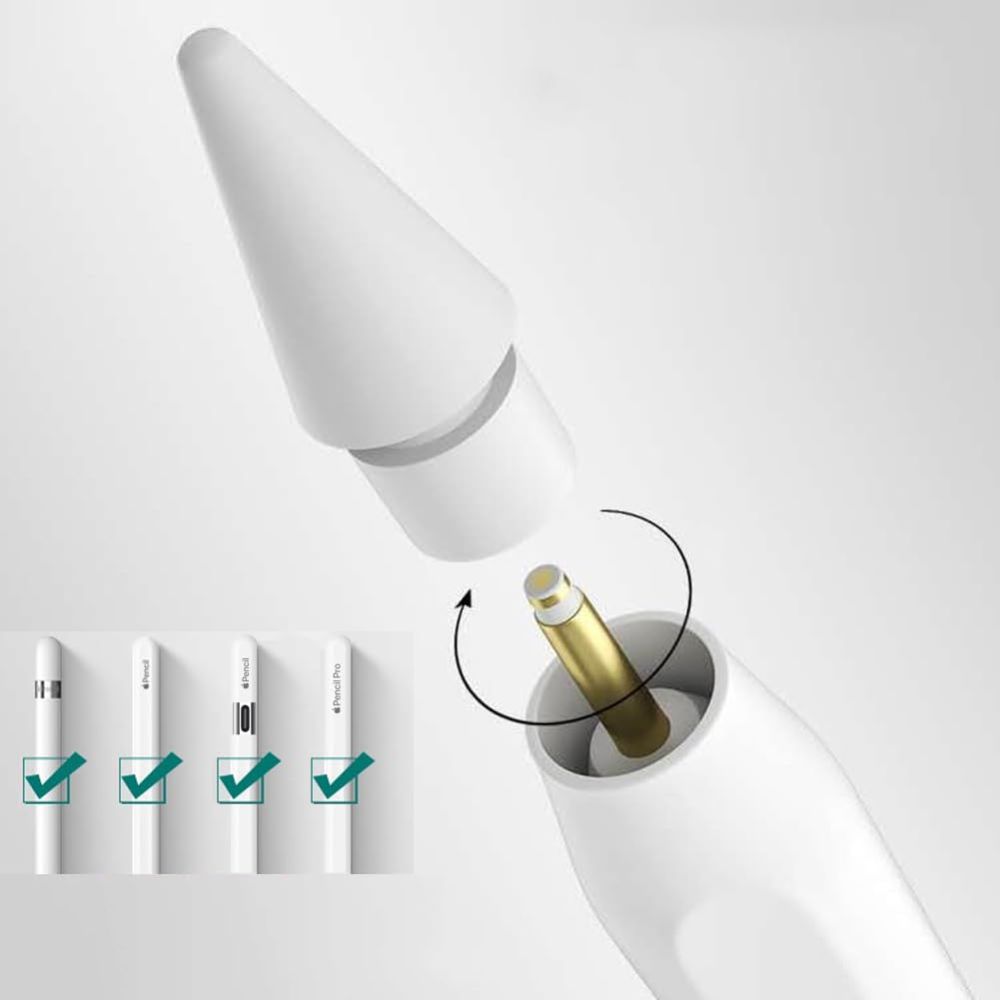 Tech-Protect Stylus Tips til Apple blyant 4-pak - hvid