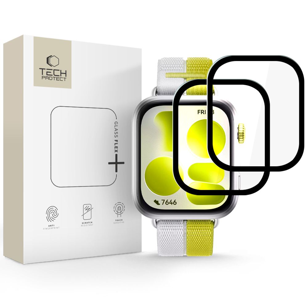 Tech-Protect Glass Flex+ 2-Pack Hybrid Glass til Huawei Watch Fit 5 - Sort