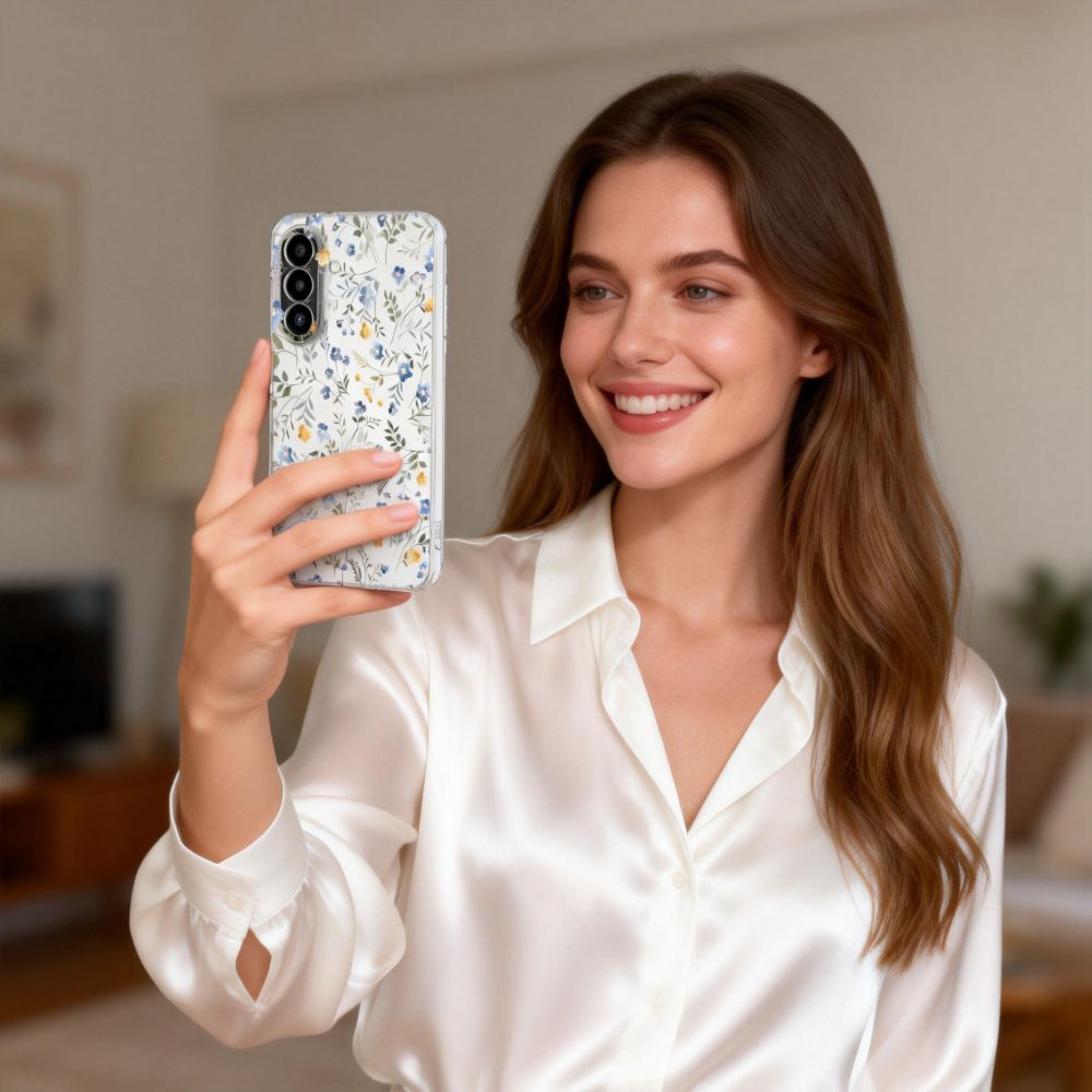 Tech-Protect FlexAir-etui til Samsung Galaxy A27 - Gennemsigtig blomstret