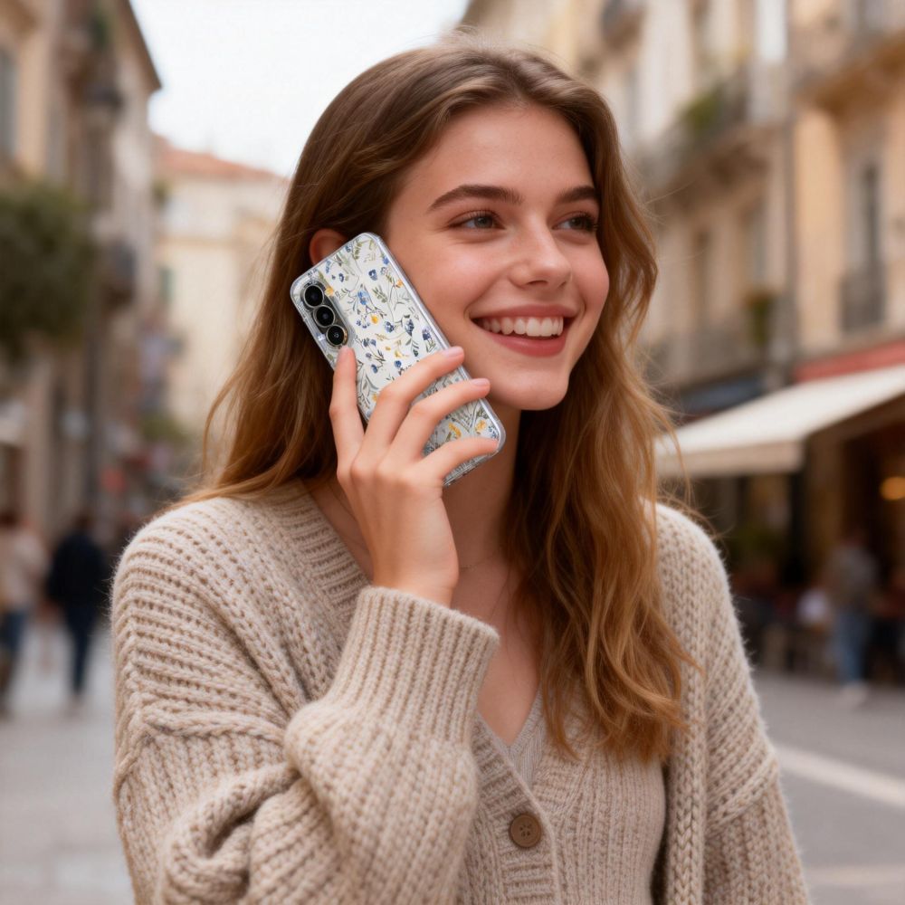 Tech-Protect FlexAir-etui til Samsung Galaxy A27 - Gennemsigtig blomstret