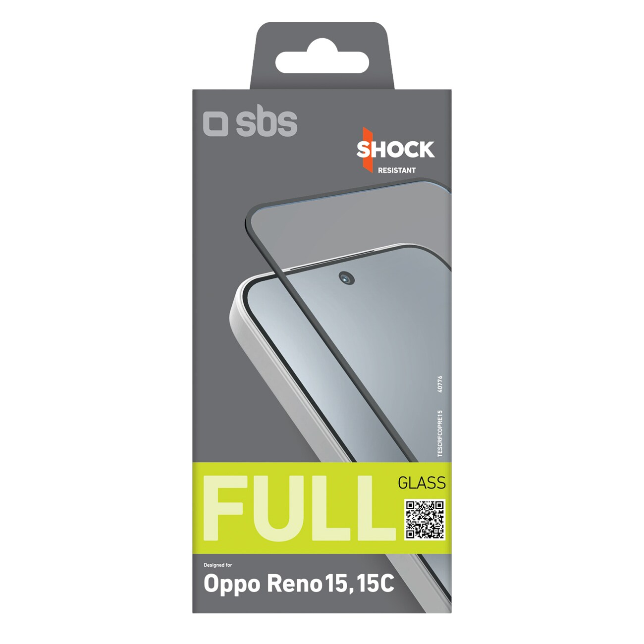 SBS Full Cover hærdet glas til Oppo Reno 15