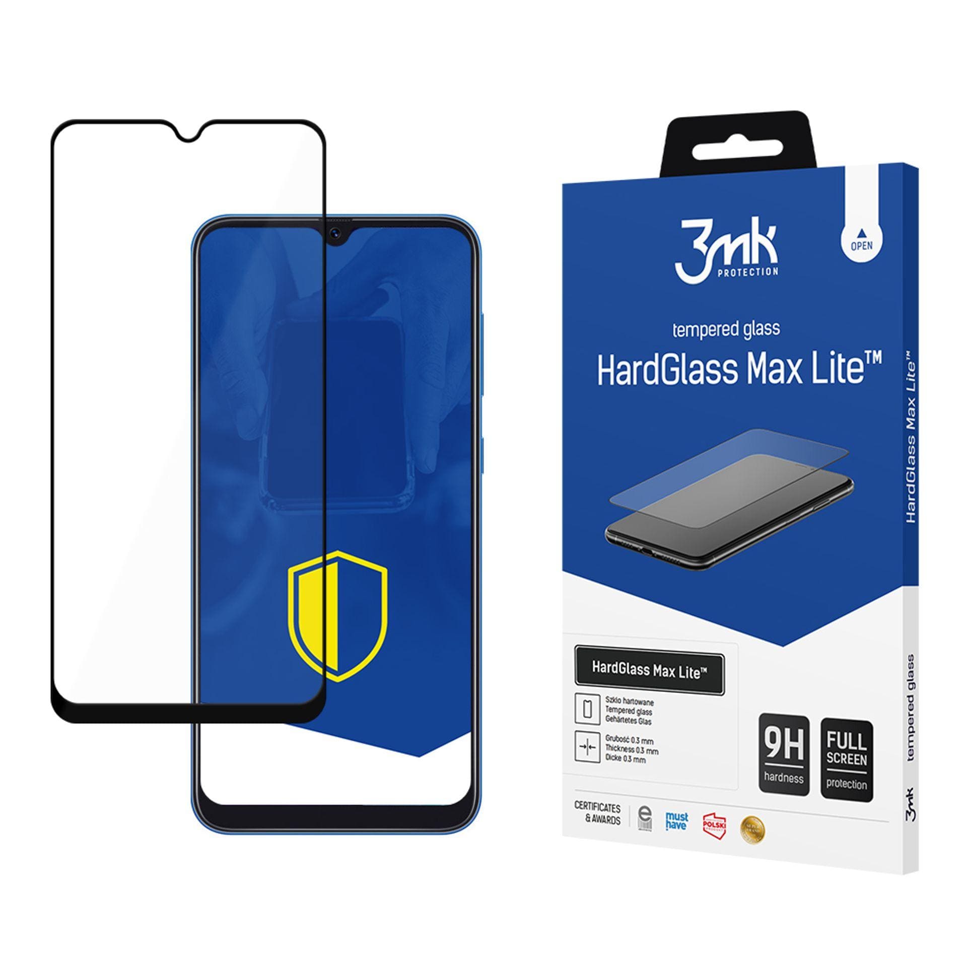 9H 3mk HardGlass Max Lite™-glas til Samsung Galaxy A50