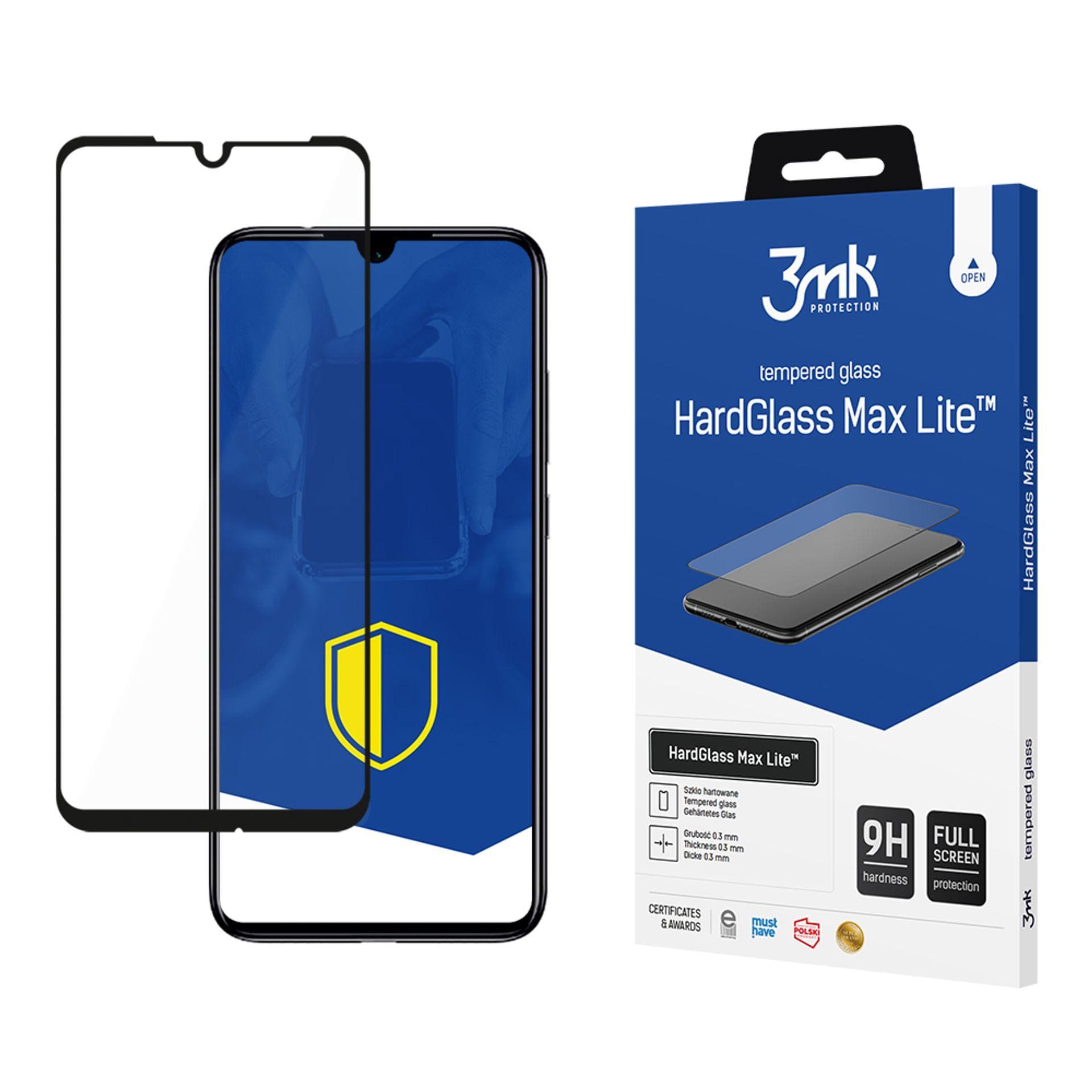 9H 3mk HardGlass Max Lite™-glas til Xiaomi Redmi Note 7