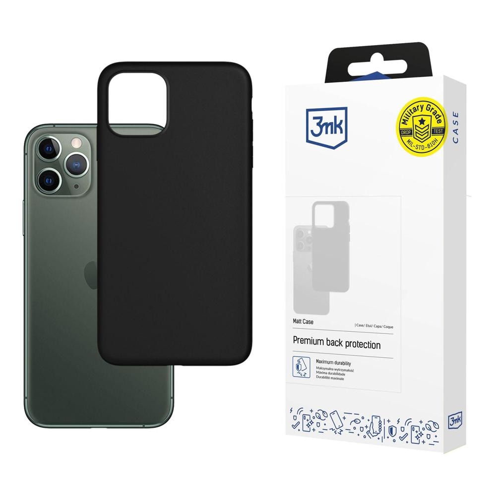 Apple iPhone 12 og 12 Pro – 3mk mat etui, sort