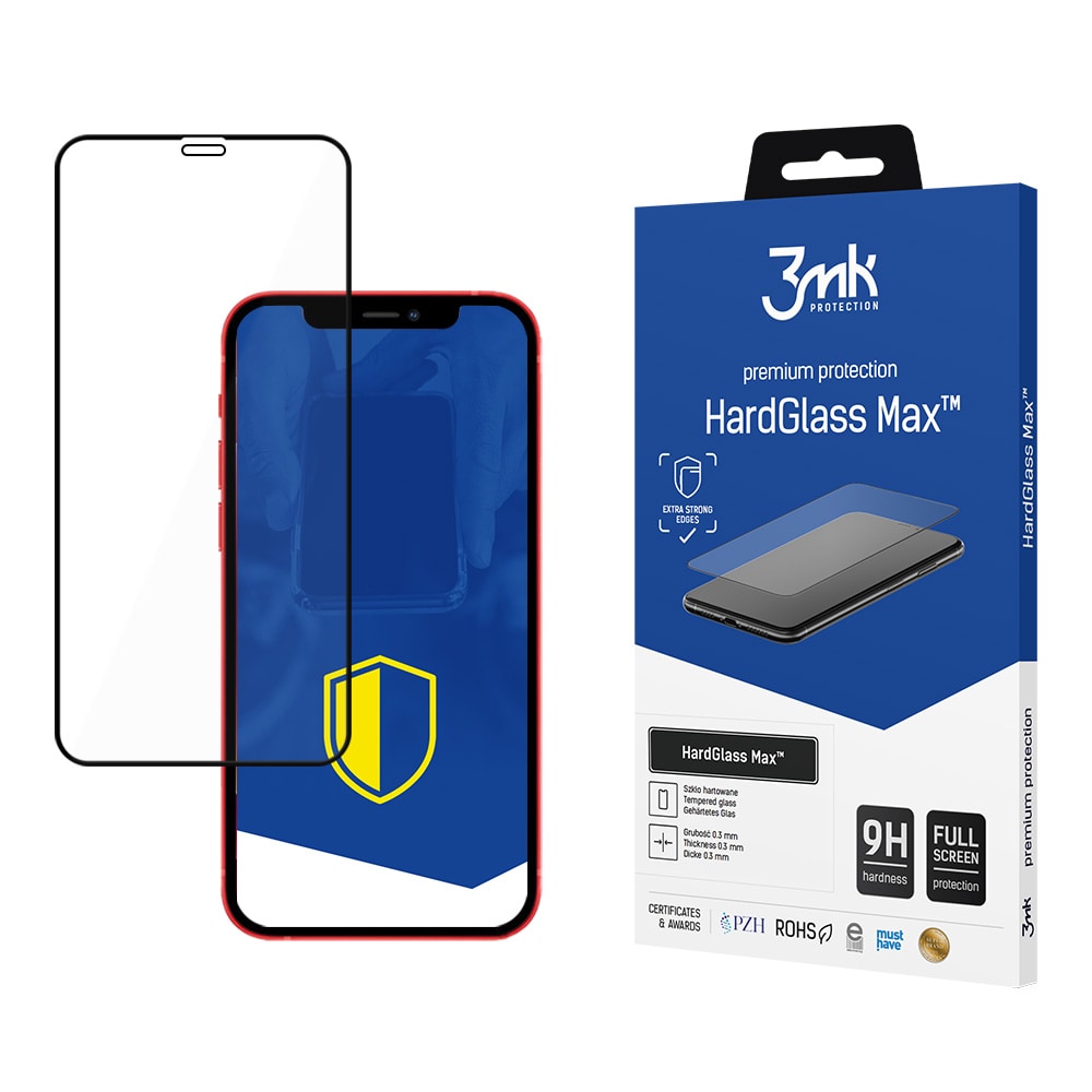 9H 3mk HardGlass Max™-glas til iPhone 12 Pro Max