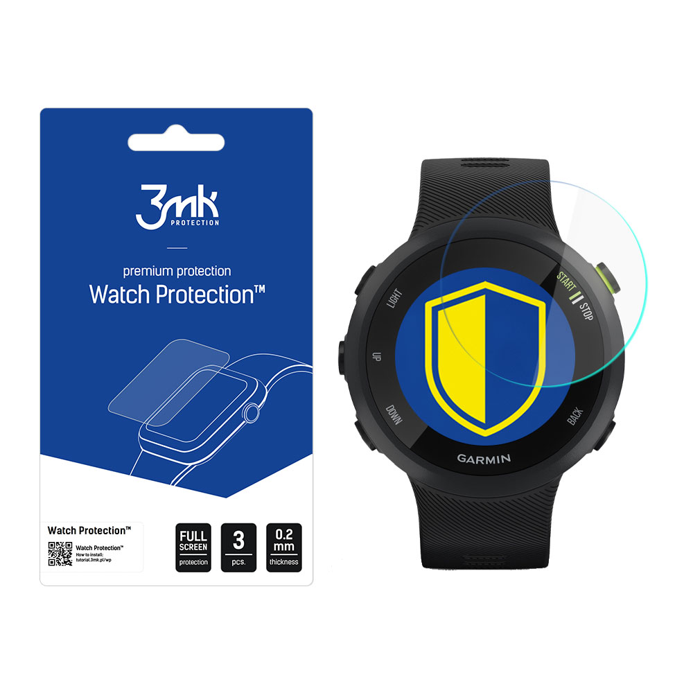 Garmin Forerunner 45 – 3mk Watch Protection™ vs. FlexibleGlass Lite