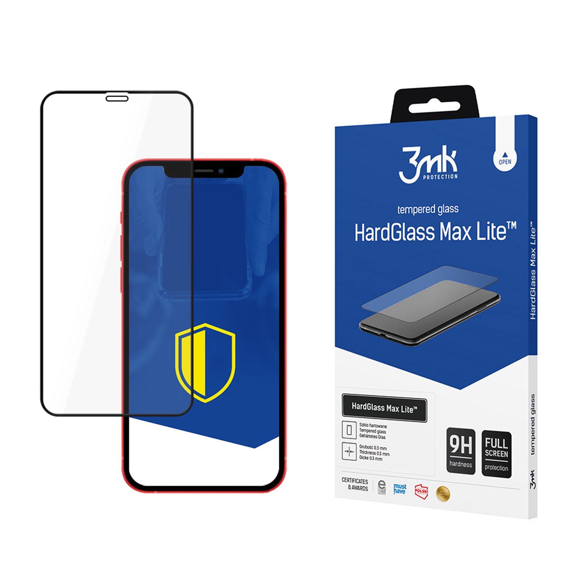 3mk HardGlass Max Lite™ hærdet glas til iPhone 12 Mini