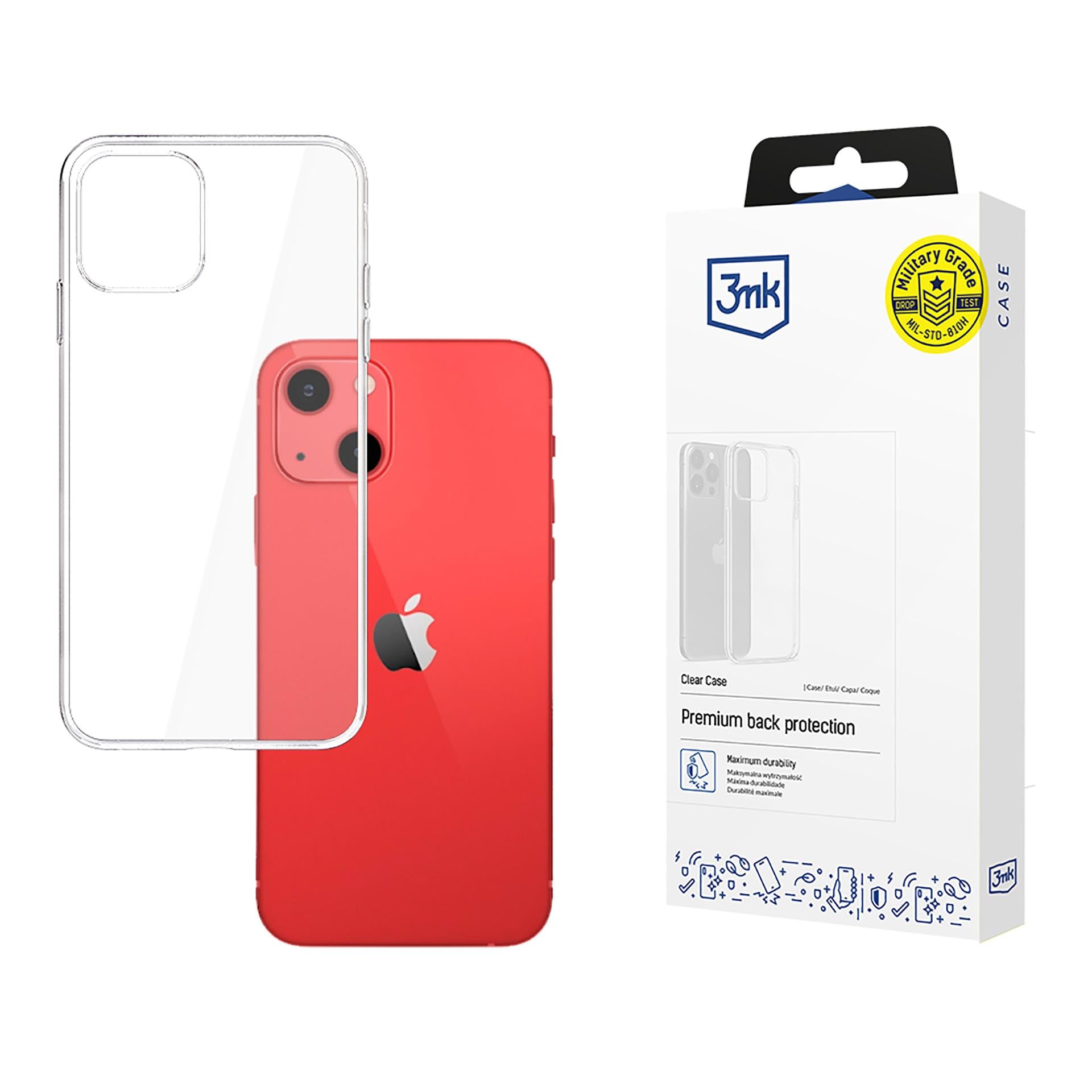 Silikoneetui til iPhone 13 fra 3mk Clear Case-serien – gennemsigtigt