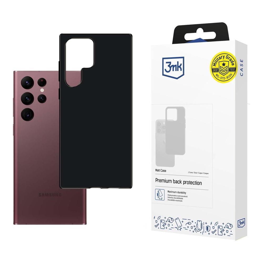 3mk Matt-etui til Samsung S908 og S22 Ultra, sort / sort