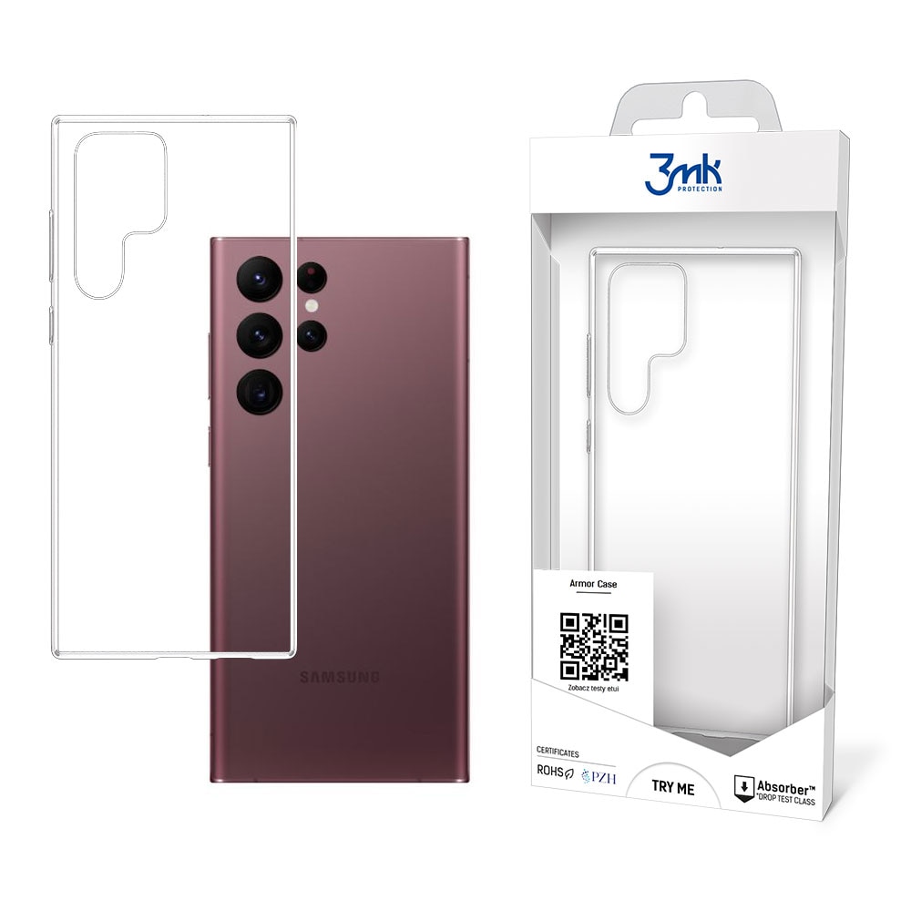 3mk Armor-etui til Samsung Galaxy S22 Ultra 5G – gennemsigtigt