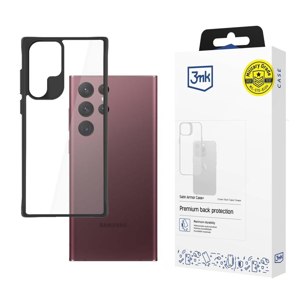 3mk SatinArmor + etui til Samsung S908 og S22 Ultra i militærkvalitet
