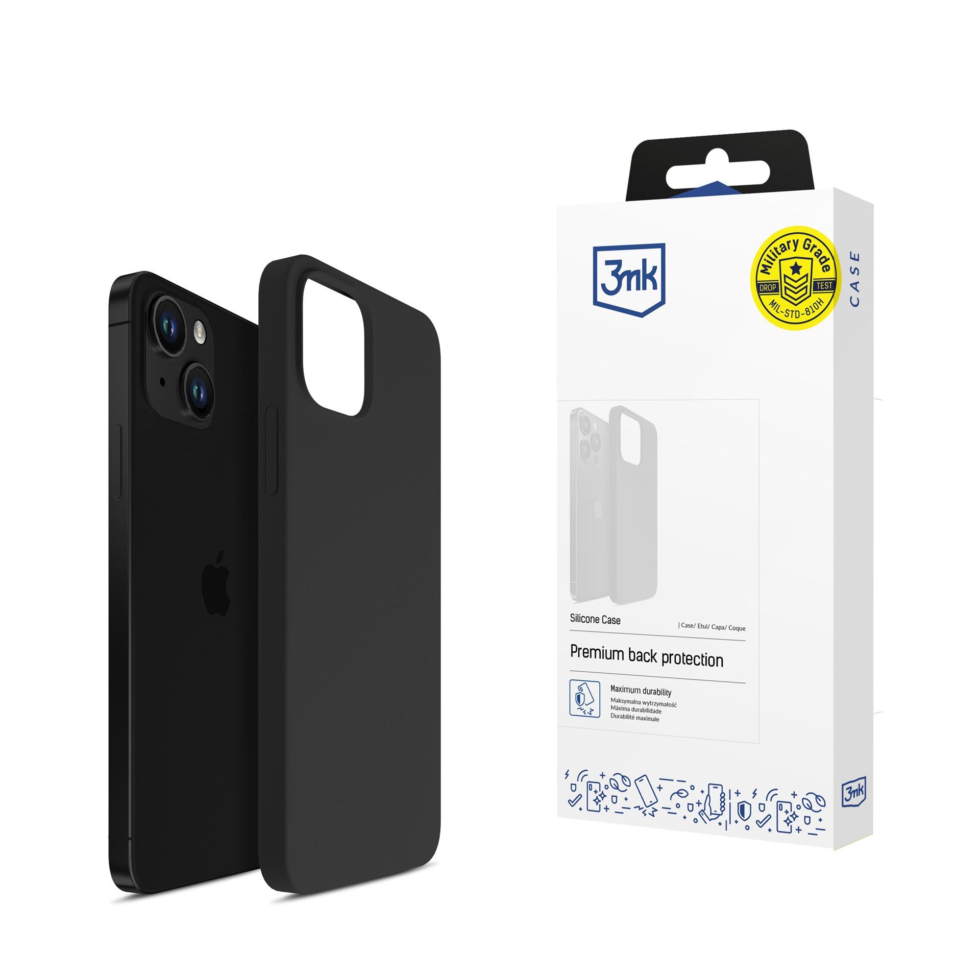 iPhone 14 Plus 3mk silikoneetui-serie – sort