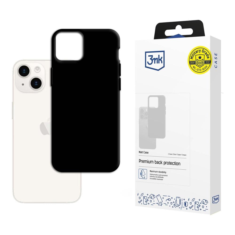 Apple iPhone 15 Plus – 3mk mat etui, sort