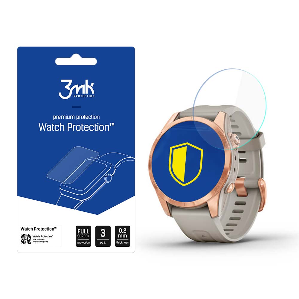 Garmin Fenix 7S Pro Solar – 3mk Watch Protection™ med FlexibleGlass Lite