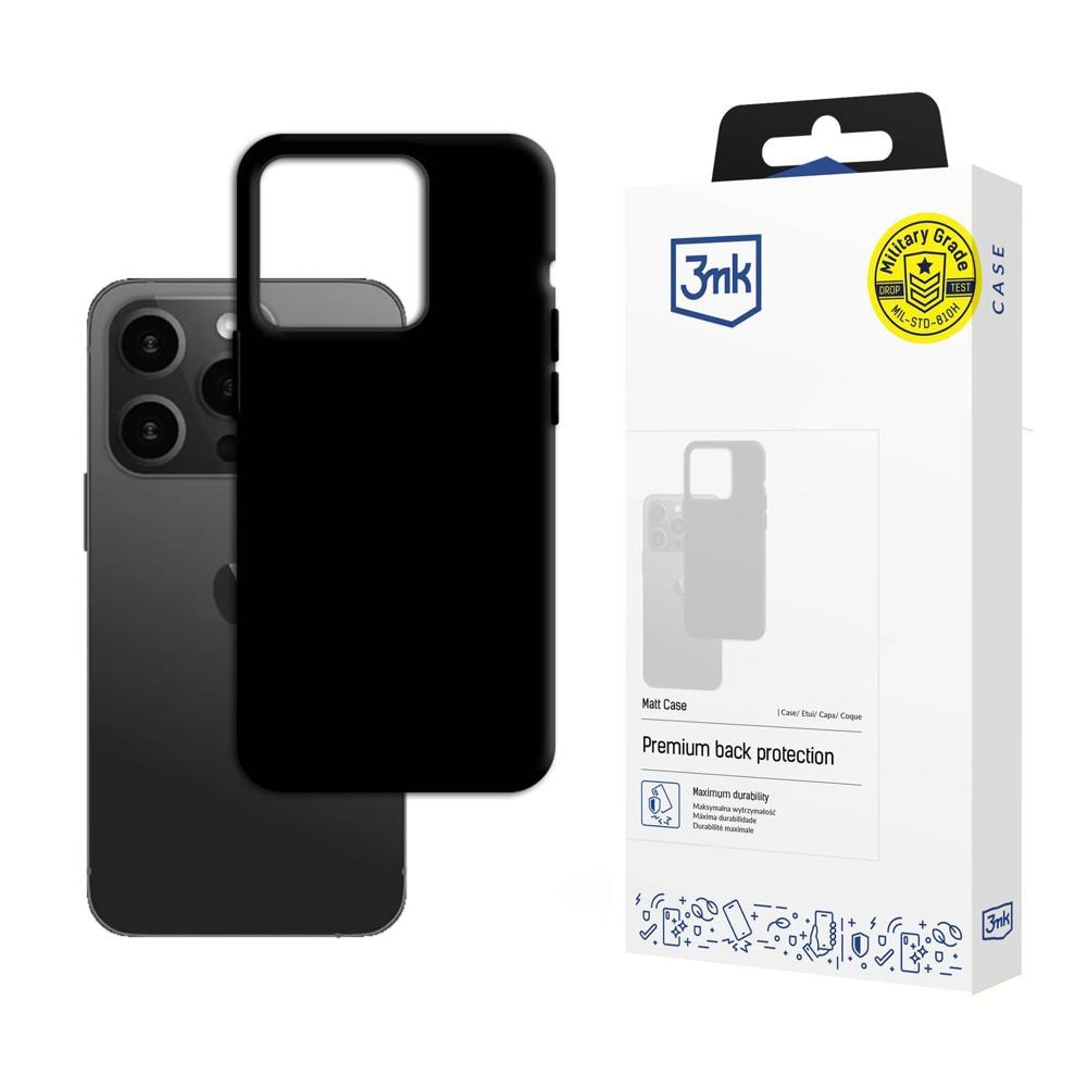 Apple iPhone 15 Pro Max – 3mk mat etui, sort