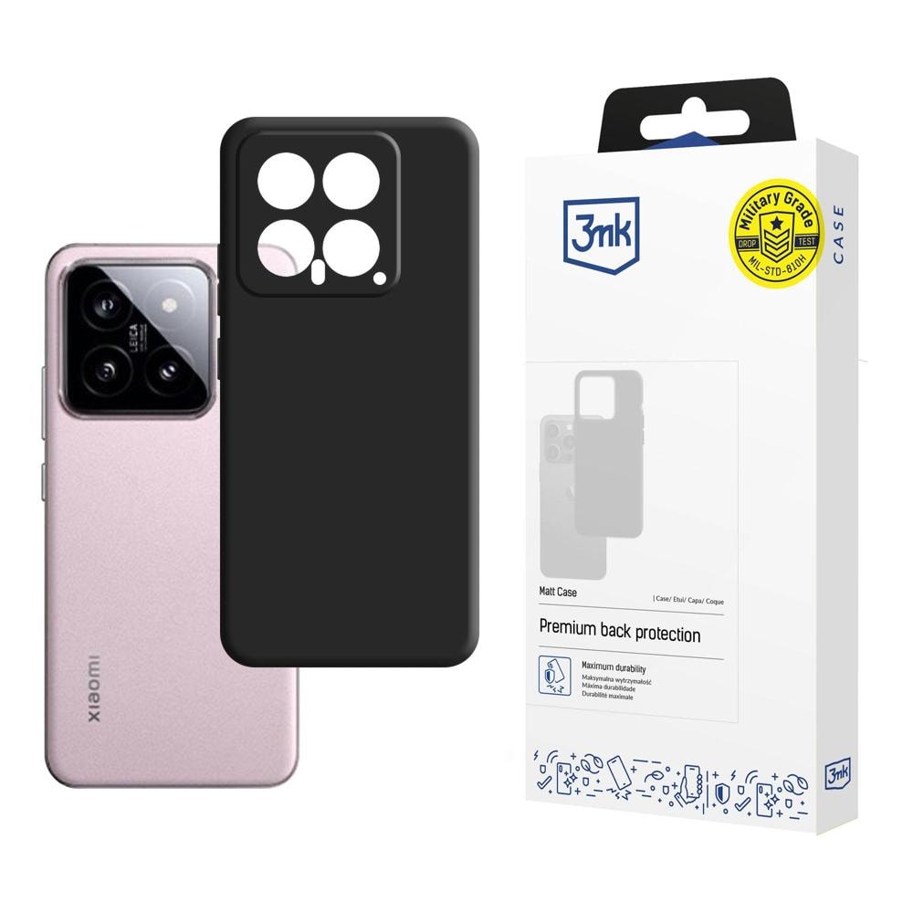 3mk mat etui til Xiaomi 14 – sort