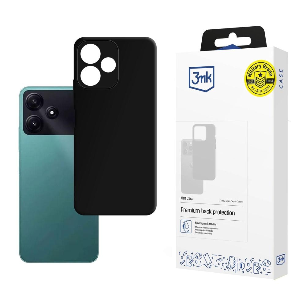 3mk mat etui til Xiaomi Poco M6 Pro 5G – sort