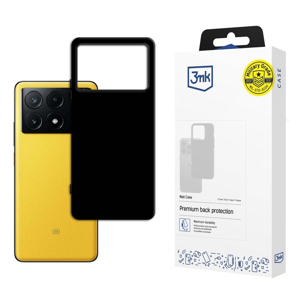 3mk mat etui til Xiaomi Poco X6 Pro 5G – sort