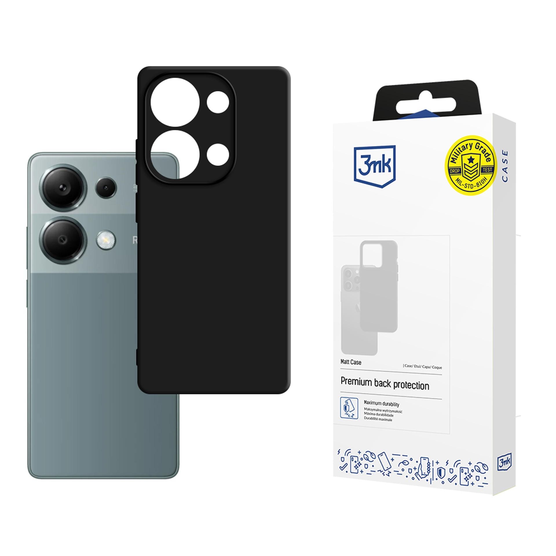 3mk mat etui til Xiaomi Redmi Note 13 Pro – sort