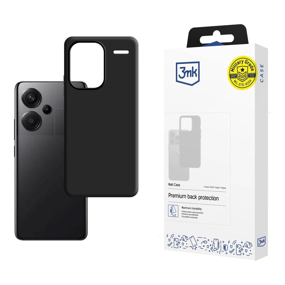 3mk mat etui til Xiaomi Redmi Note 13 Pro+ – sort