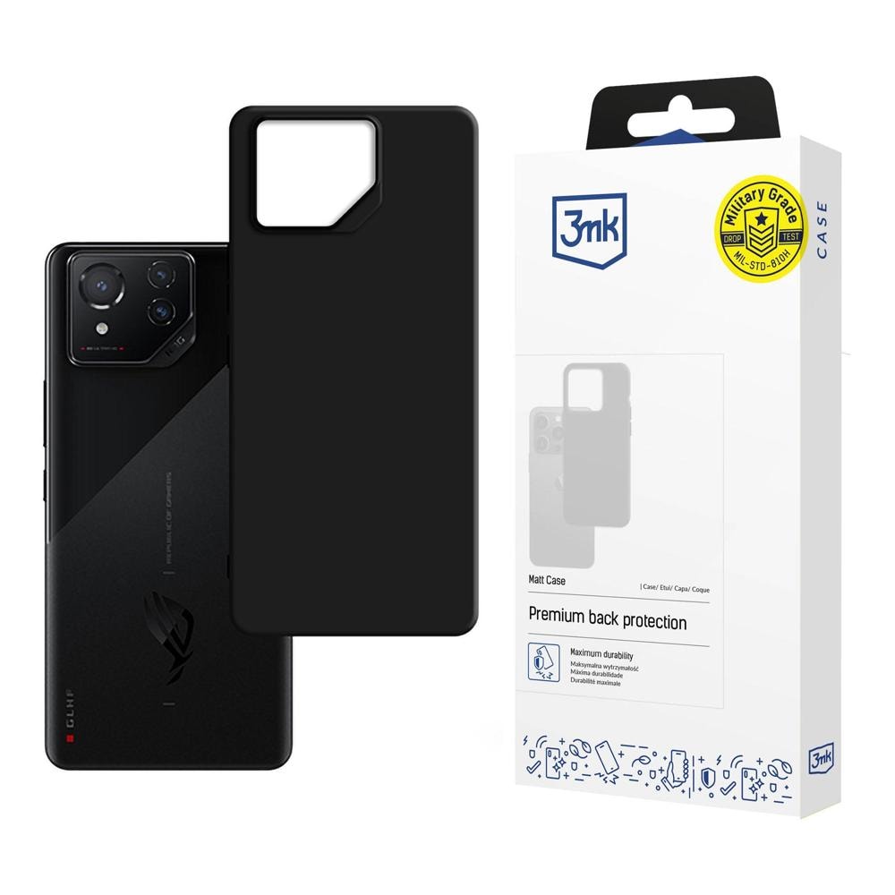3mk mat etui til Asus ROG Phone 8 – sort