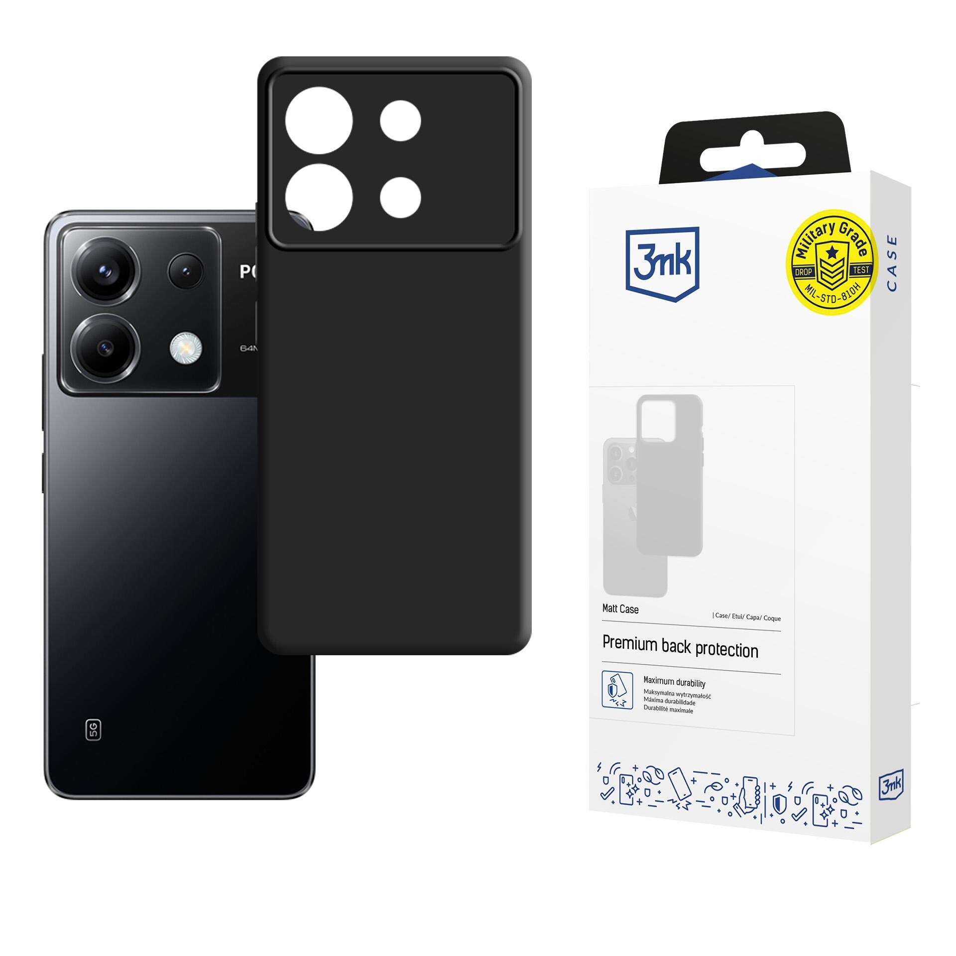 3mk mat etui til Poco X6 5G – sort