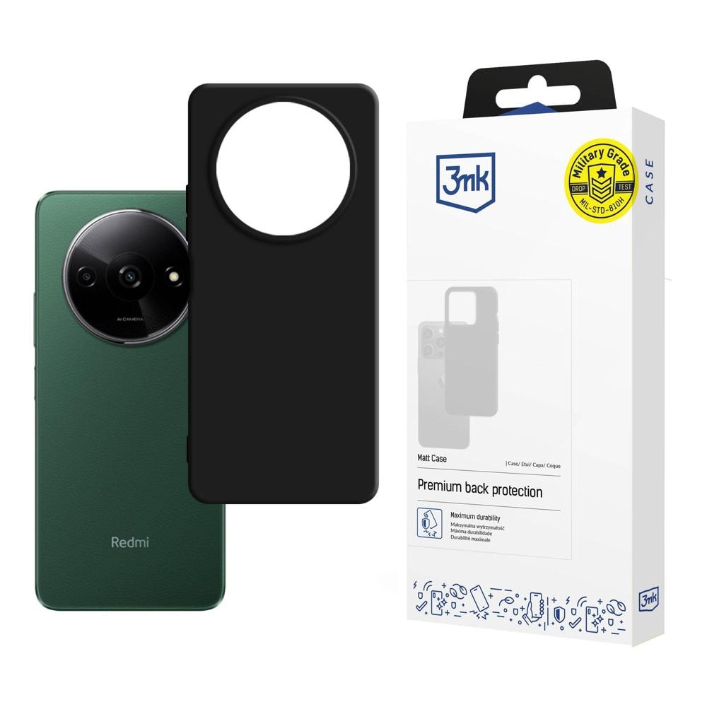 3mk mat etui til Xiaomi Redmi A3 – sort