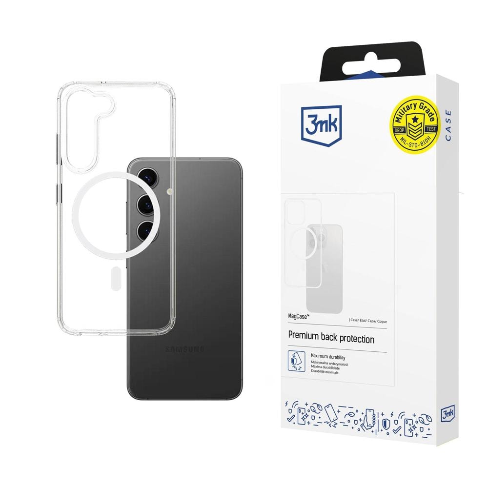 3mk MagCase-etui med magnetmodul til Samsung Galaxy S24 – gennemsigtigt