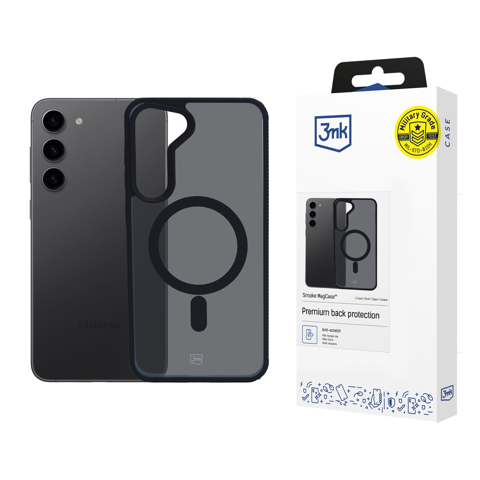 3mk Smoke MagCase til Samsung Galaxy S23 5G – Sort